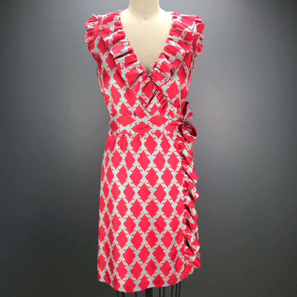 KATE SPADE Aubrey Silk Scroll Print Wrap Dress 2